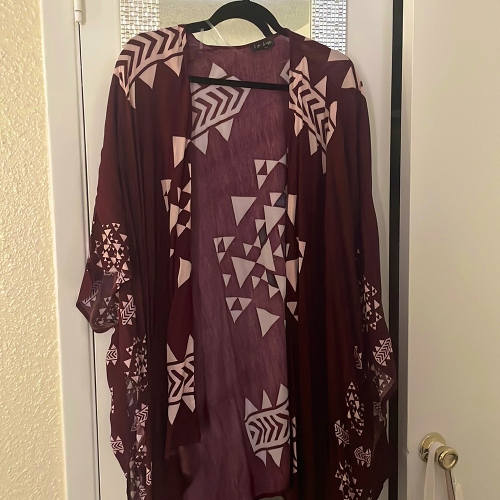 Swimwear Burgundy and cream cover up by the brand J for justice